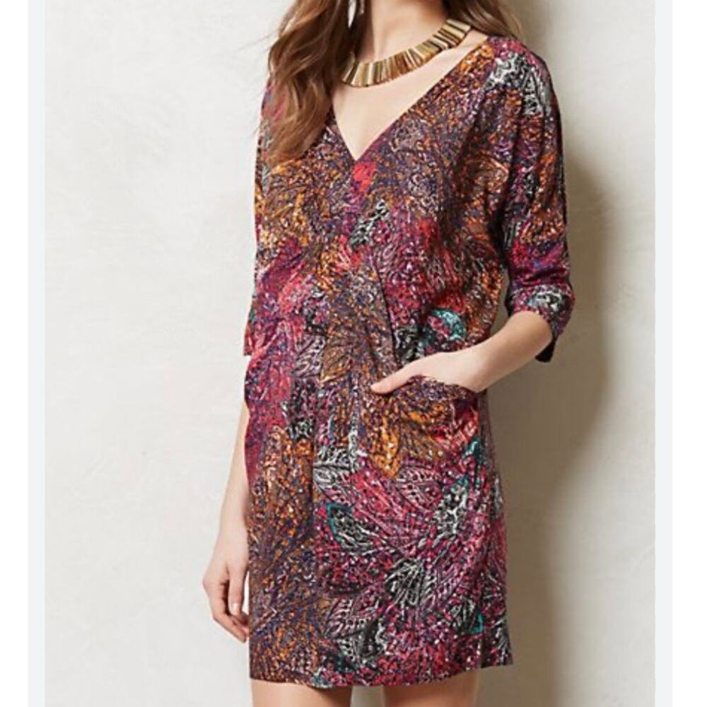 EDME & ESYLLTE x ANTHROPOLOGIE | Paisley Print Dolman Sleeve Dress | Medium